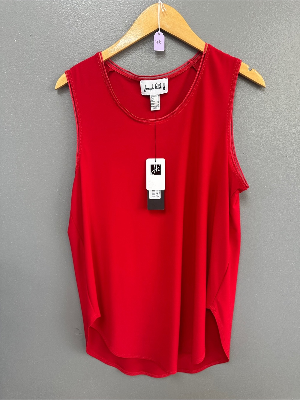 Joseph Ribkoff Red Scoop Neck Sleeveless Tank
